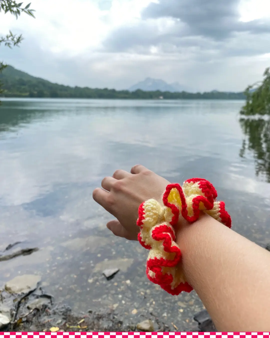 chouchou au crochet bicolore